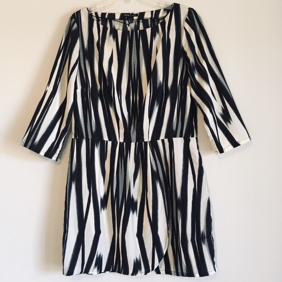 Mango Dresses & Skirts - MNG Modern Shift Dress Midi Animal Print Striped